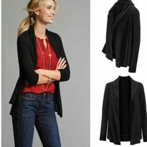 CAbi Black Waterfall Open Cardigan Sweater